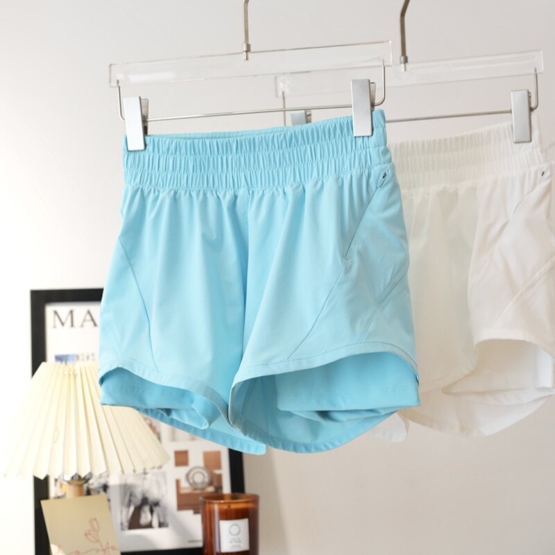 Women's Sports Shorts Anti-Exposure Faux Two-Piece Yoga Pants Casual Cycling Outdoor Quick-Dry Lined Fitness Shorts