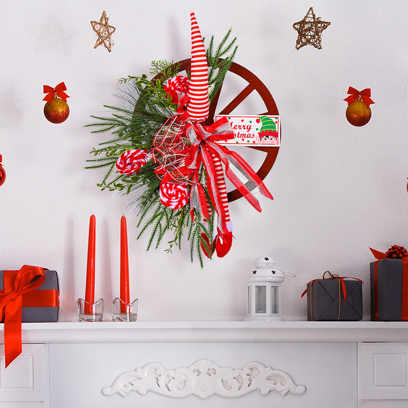 Décorations de Noël Guirlande de roue de Noël Guirlande de pied d'elfe créative Pendentif Décoration de Noël à suspendre_voghion.com