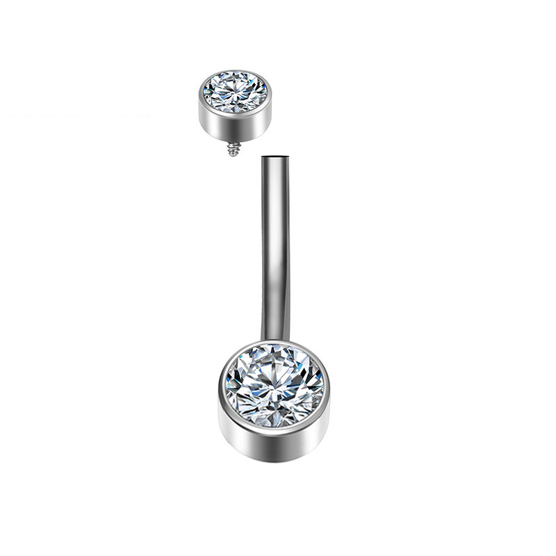 Europäischer Bauchnabelpiercing Ring Mit Eingelegter Kugel_voghion.com