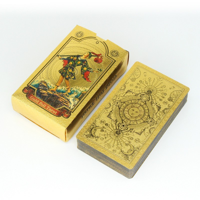国境を越えた卸売ウェイトゴールド箔タロット tarotPVC プラスチック防水カラー印刷ボードゲームホットスタンピング在庫あり|undefined