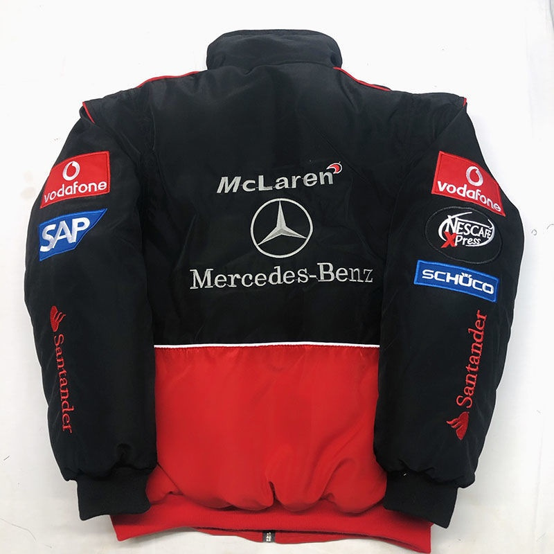 F1レース服アメリカンレトロ機関車服バイクライダー服刺繍ジャケットMercedesBZベンツジャケット|undefined