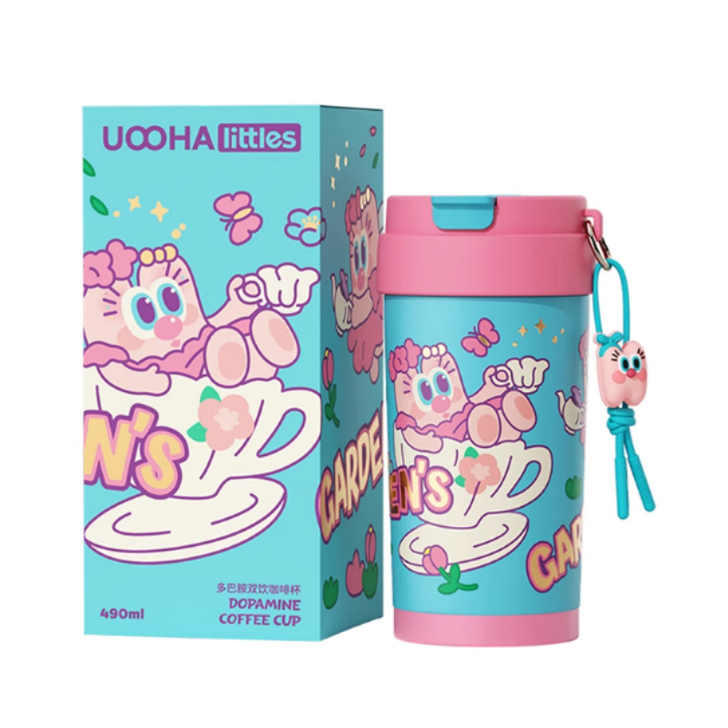 uooha多巴胺咖啡杯外出携带杯子不锈钢水杯吸管保温杯便携保冷杯|undefined