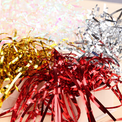 Factory direct sale 50gPP colorful rain silk gift box filling wedding candy box colorful wrinkled paper decoration