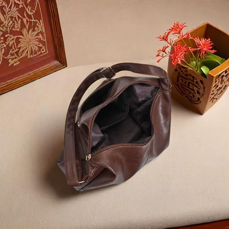 One-Shoulder Bag, Polyurethane with Genuine Leather Trim, Capacious Design, Multiple Colors