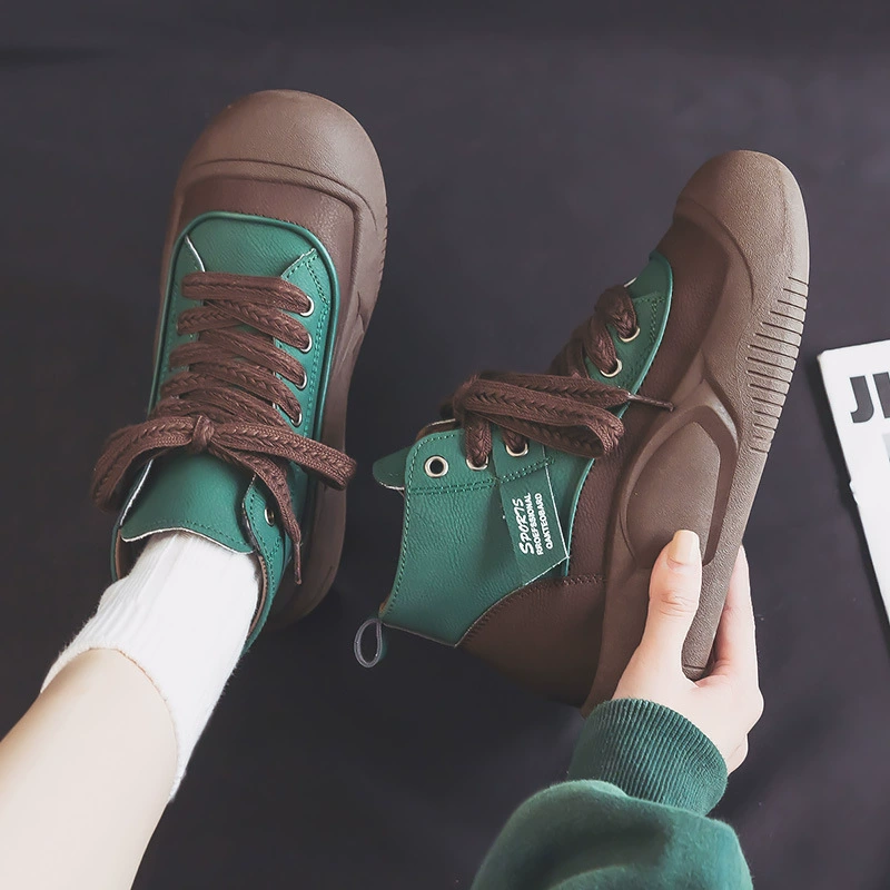 High low boots, footwear, universal sneakers for elementary school students, Korean style, bread