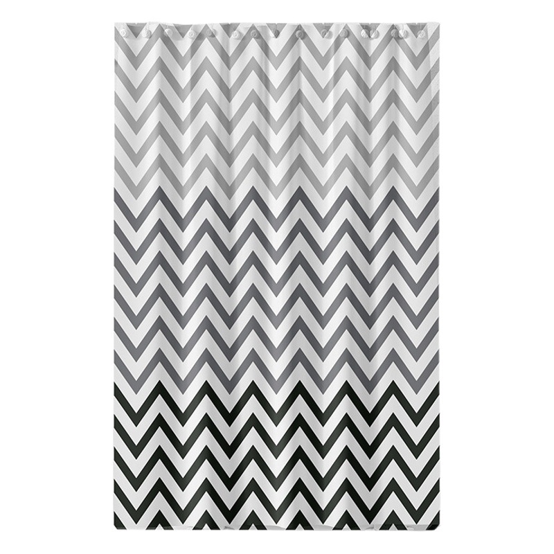 PEVA shower curtain simple black and white wave bathroom curtain thickened waterproof mildew-proof bathroom shower partition curtain generation hair