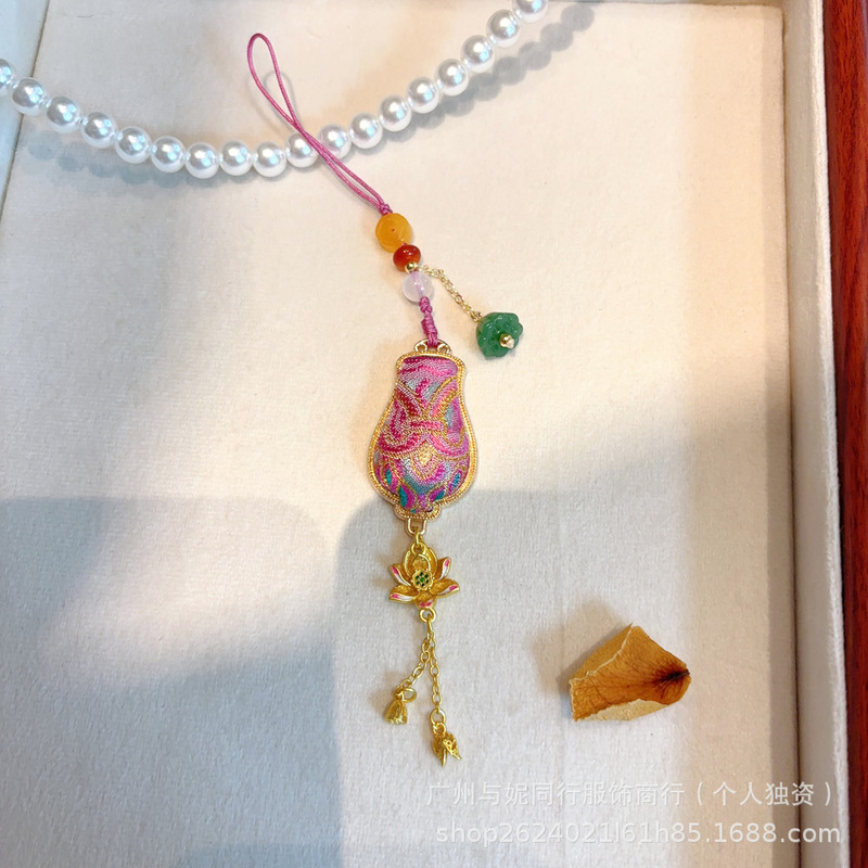 [完成品] 純粋な手作りのシルク宋錦手作りの新しい中国風のレトロな頭飾りヘアピンブローチペンダントネックレスペンダント|undefined