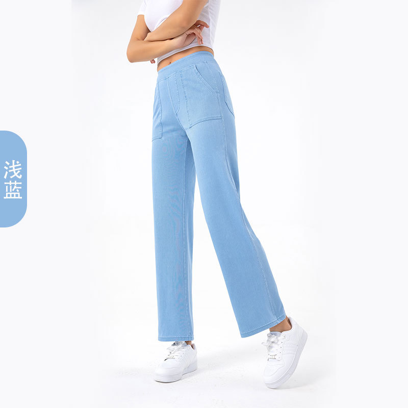 Nuevos vaqueros cargo de estilo americano con múltiples bolsillos para mujer, pantalones casuales de pierna ancha y cintura alta, estilo vintage y moderno.