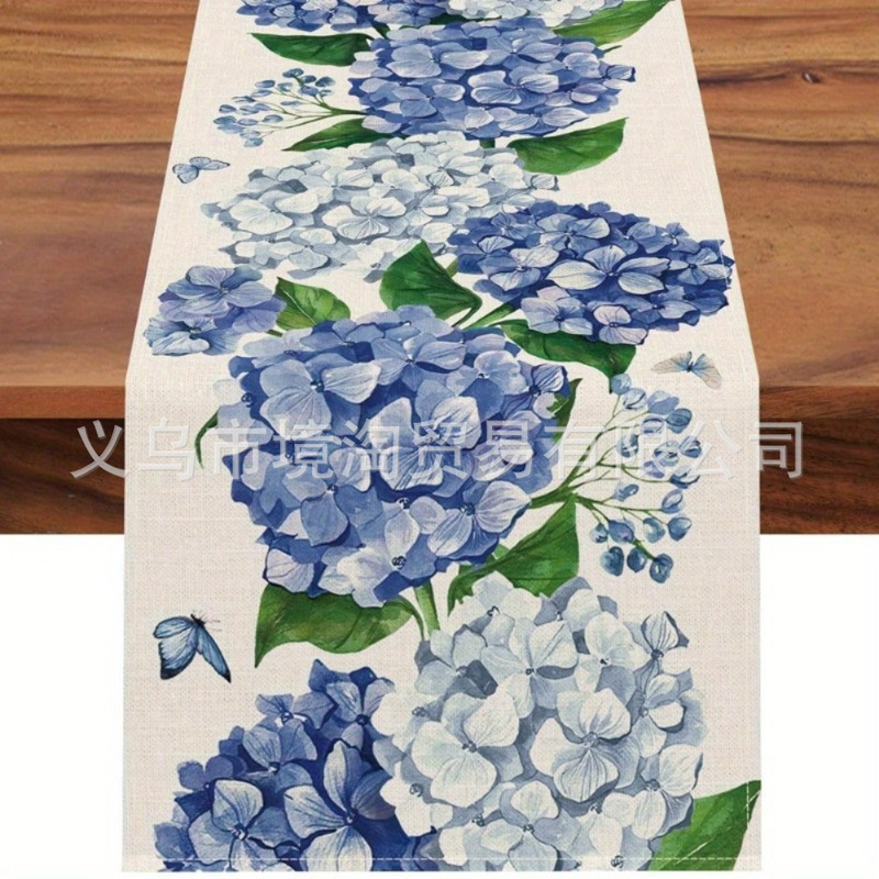 リネンのテーブルの旗の田園の花のレモンの夏の家のレストランの食卓の屋外の装飾のプリントのテーブルクロスのテーブルの旗|undefined