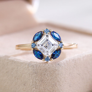 London Fashion Cultivated Diamond Ring 18K Gold Cultivated Diamond 1.5 Carat Ring Cross-Border Inlaid Jewelry