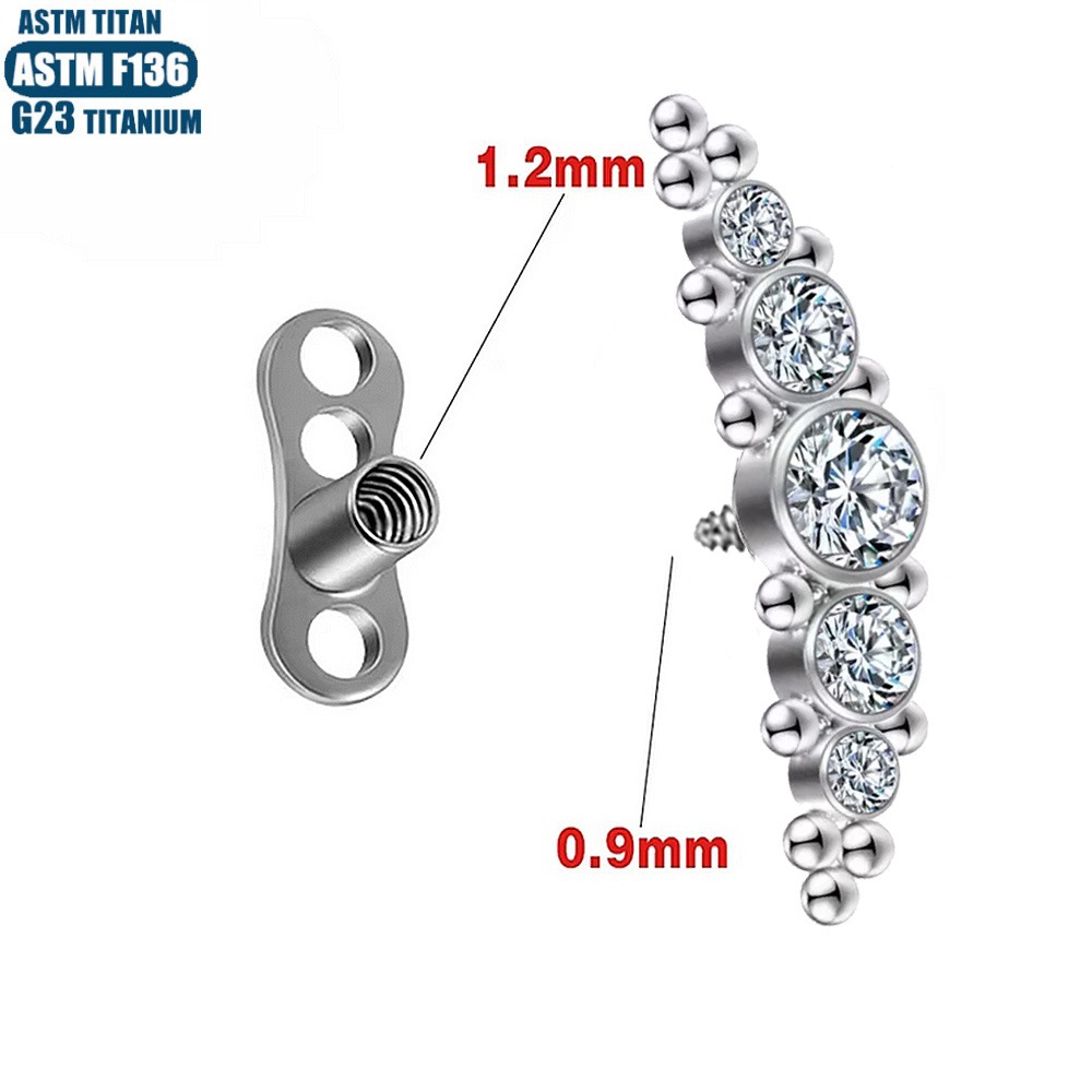 16G labret stud size and finish detail
