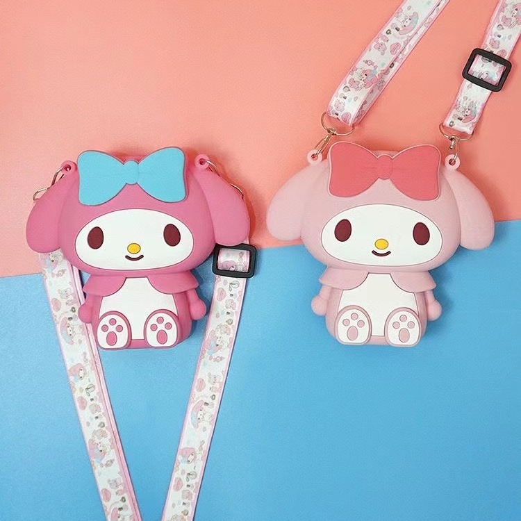 2024 국경 간 인기 멜로디 어린이 동전 지갑 만화 귀여운 크로스 바디 백 실리콘 다용도 가방 장난감 가방