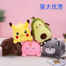 卡通暖手抱枕公仔插手捂毛绒玩具冬天可爱女生办公室午睡枕布娃娃