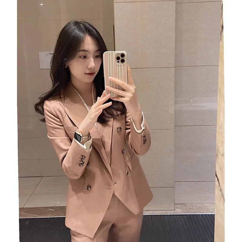 2025 New Spring and Autumn Pink Suit Suit Women's Small High-Quality Casual Formal Professional Suit Two-Piece Set
