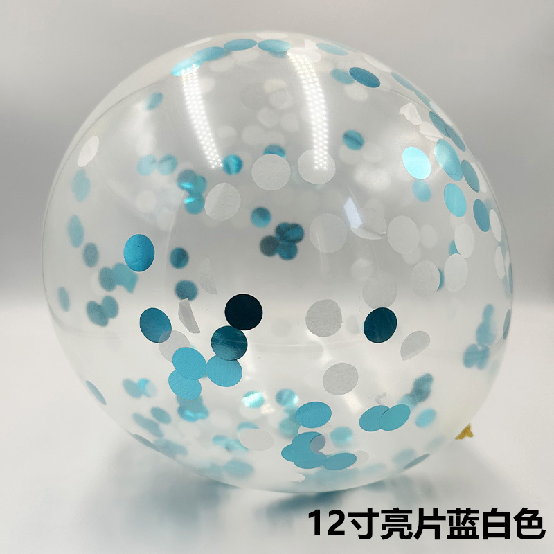 12 pulgadas globo de sequilla decoración de látex transparente globo de papel de decoración de boda fiesta de cumpleaños al por mayor