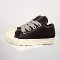 Низкие кеды (Rick Owens) — кожа и холст, округлый носок, размеры 38–45