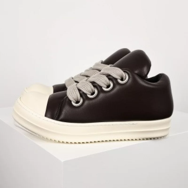 Низкие кеды (Rick Owens) — кожа и холст, округлый носок, размеры 38–45