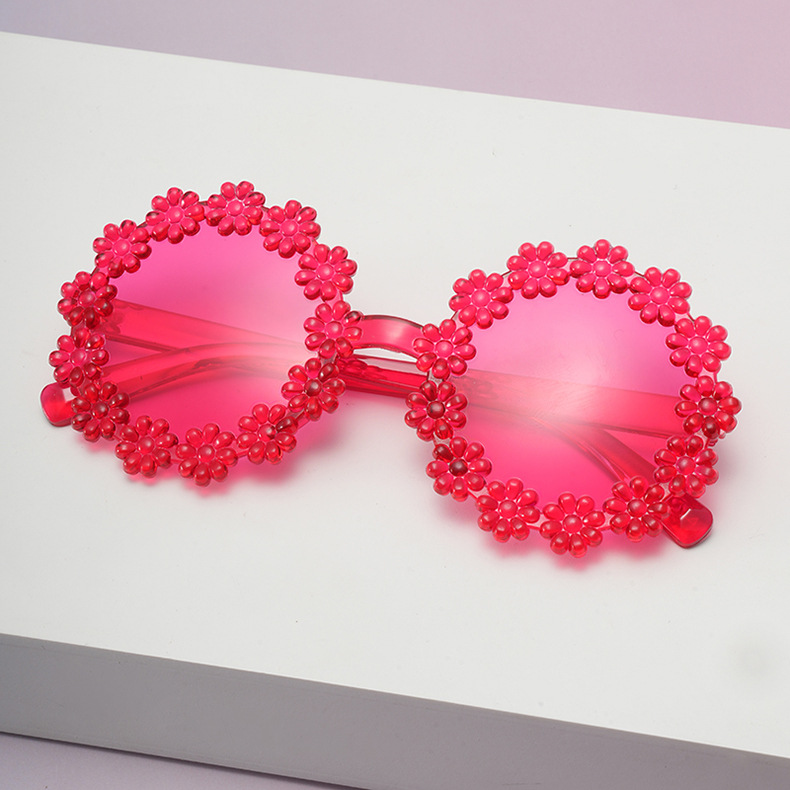 2026 nuevas gafas de sol de margarita para niños gafas de pétalos de marco redondo lindas bebés fotos gafas de sol UV