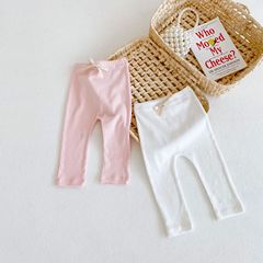 Ins 2023 Spring and Autumn New Baby and Children's Net Color Ribbed Leggings for Girls and Boys, Versatile Pants