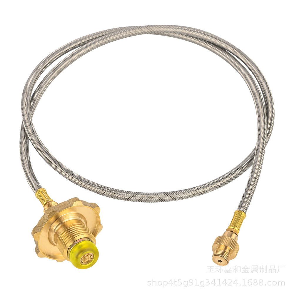 瓦斯液化器连接线煤气罐转换头户外炉具转换野营配件连接头连接管