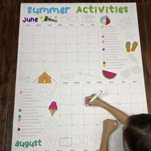 Giant Summer Activity Calendar Coloring Poster�՚v��ɫ����