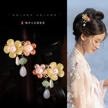 汉服中国风花朵步摇儿童头饰流苏发夹女童发卡小女孩超仙古风花朵