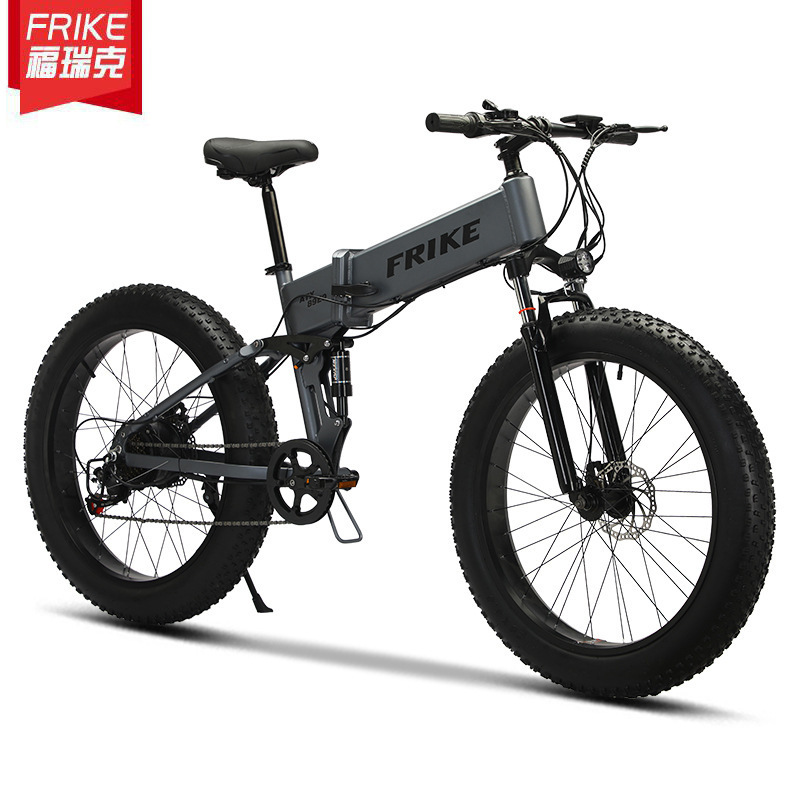Source Manufacturer Frick 26inch Fat Tire Electric Power-Assisted Bicycle Folding Mountain Bike Snow Off-Road Vehicle