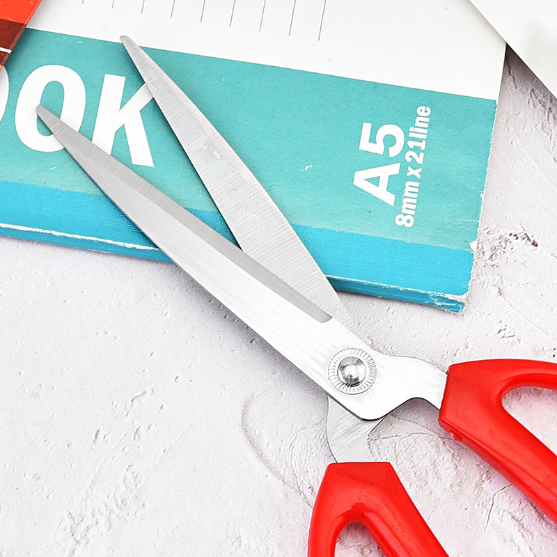 Mango rojo tijeras de cocina de acero inoxidable para el hogar tijeras de sastre de tela de oficina tijeras multifuncionales grandes al por mayor