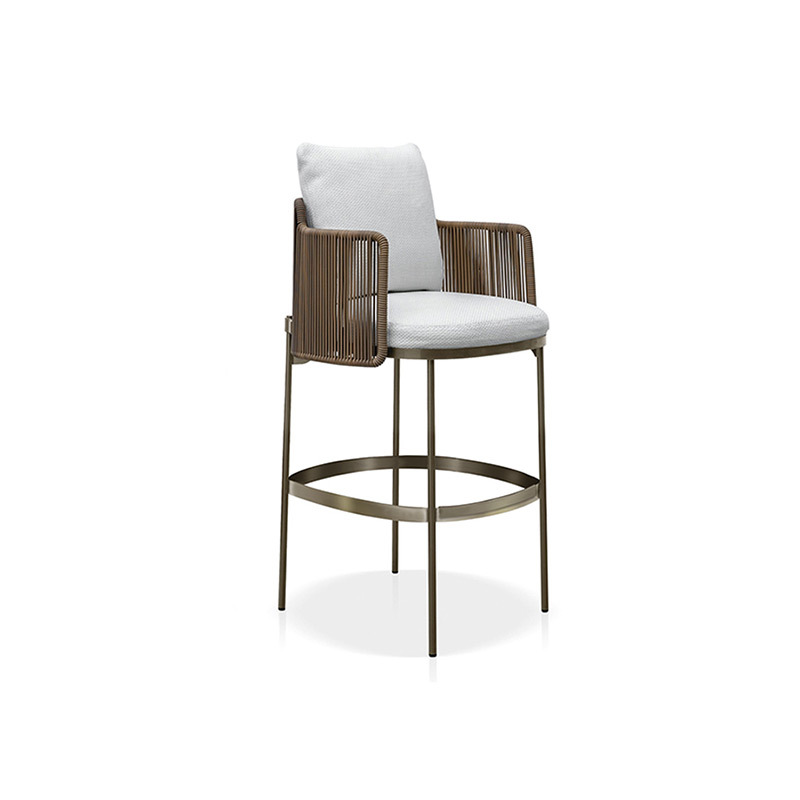 Sofá de caña patio al aire libre ocio silla de caña terraza villa jardín al aire libre impermeable combinación de muebles dobles