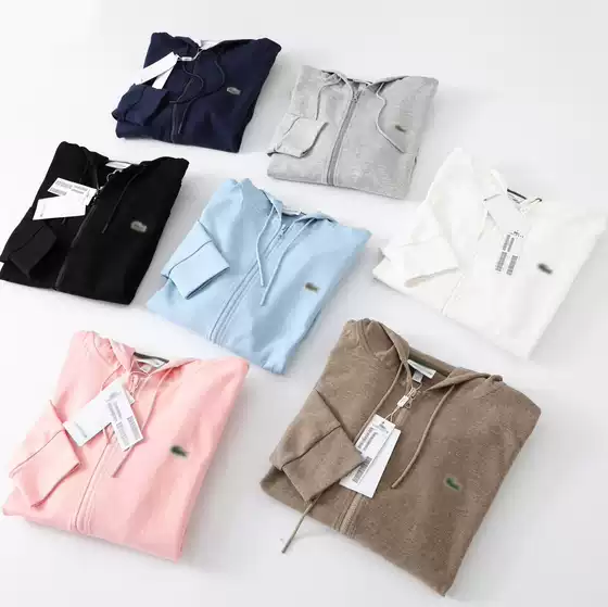 Cross-Border 7-Color Suit Lac Crocodile 360g Healthy Cloth Embroidered Zipper Cardigan Sweatshirt Hoodie Jacket Same Style for Men and Women