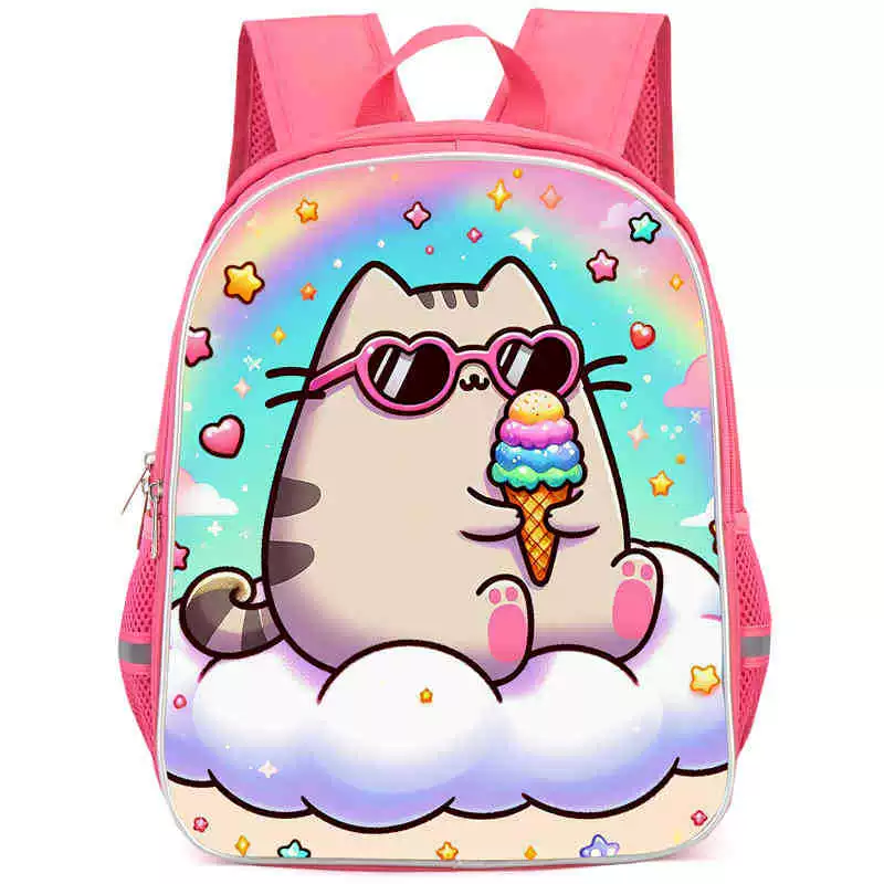 Рюкзак учебный Pusheen Fat Jimao с принтом периферийного типа, через стекло, зарубежная торговля, школьный рюкзак