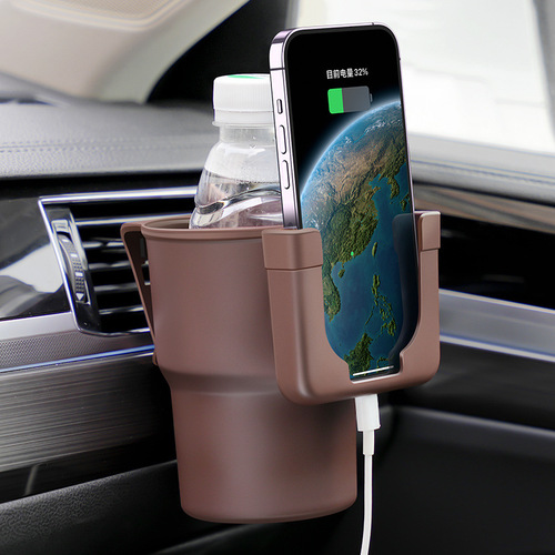 Car air vent cup holder multi-functional beverage stand vehicle phone holder storage box trash can accessories