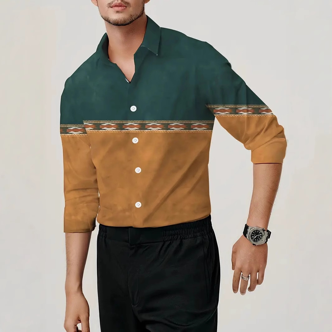 2025 nuevo estilo Amazon comercio exterior casual transfronterizo tendencia de moda salvaje camisa de manga larga de alta calidad MB12