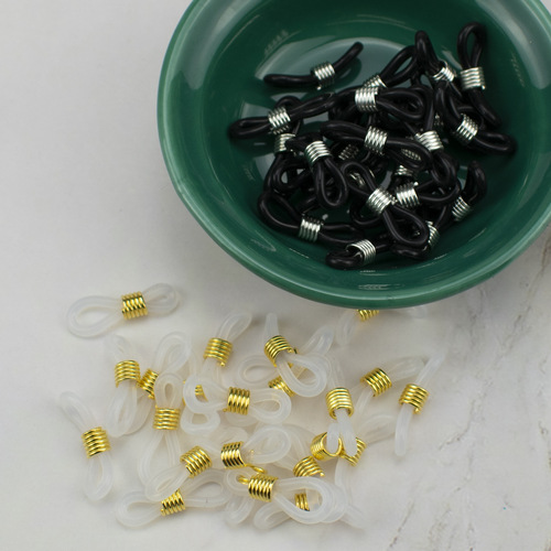 Glasses chain accessories silicone non-slip rubber ring DIY beading material glasses ring adjustment buckle 8-character ring