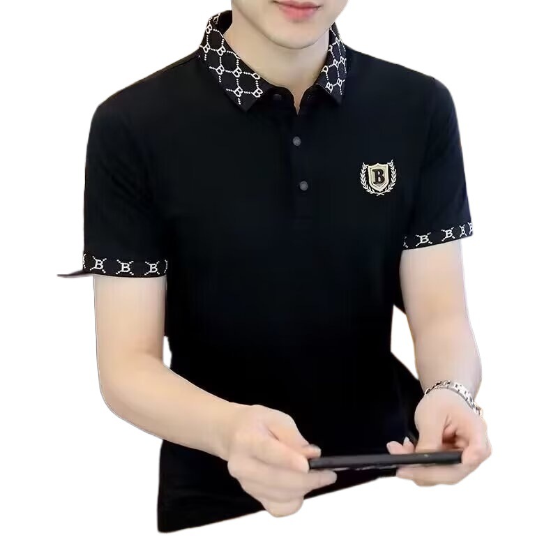 Polo de manga corta con cuello vuelto para hombre, marca de moda, estilo coreano de verano, moda casual, nueva camiseta versátil 2026.