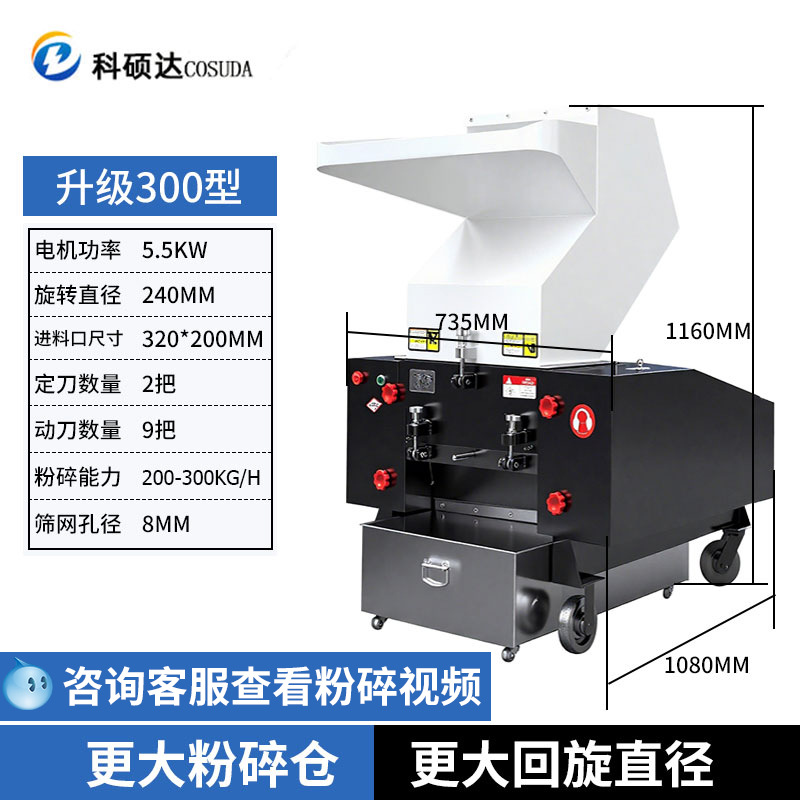 300형 업그레이드 [분쇄실, 호퍼, 회전 직경 확대]