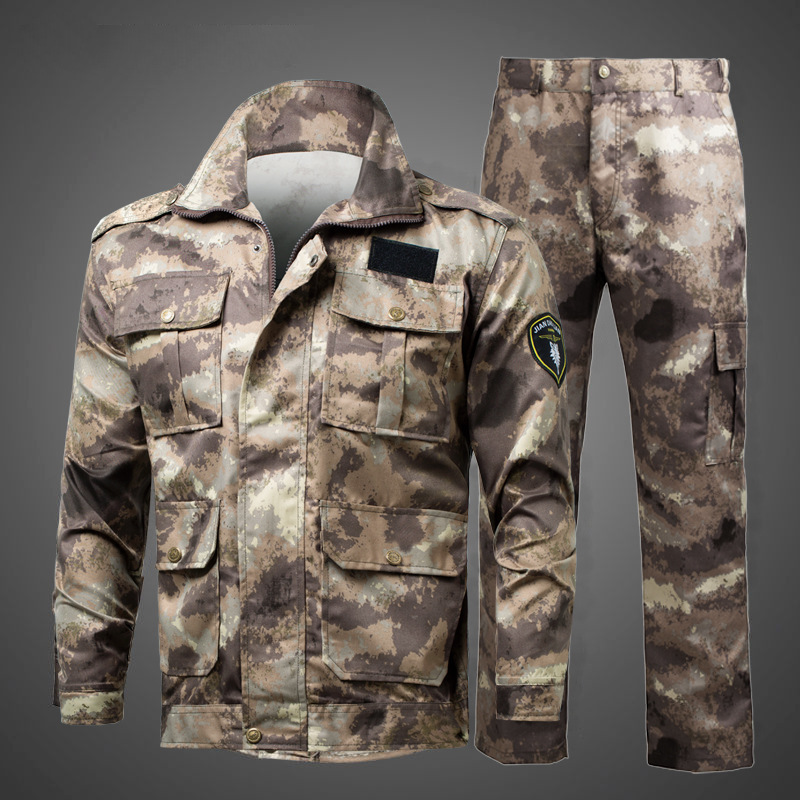 Spring Camouflage Suit for Men, Thin Short-Sleeved Military Training Outdoor Wear-Resistant Work Clothes for College Students and Military Enthusiasts Training Spring Camouflage Suit for Men, Thin Short-Sleeved Military Training Outdoor Wear-Resistant Work Clothes for College Students and Military Enthusiasts Training