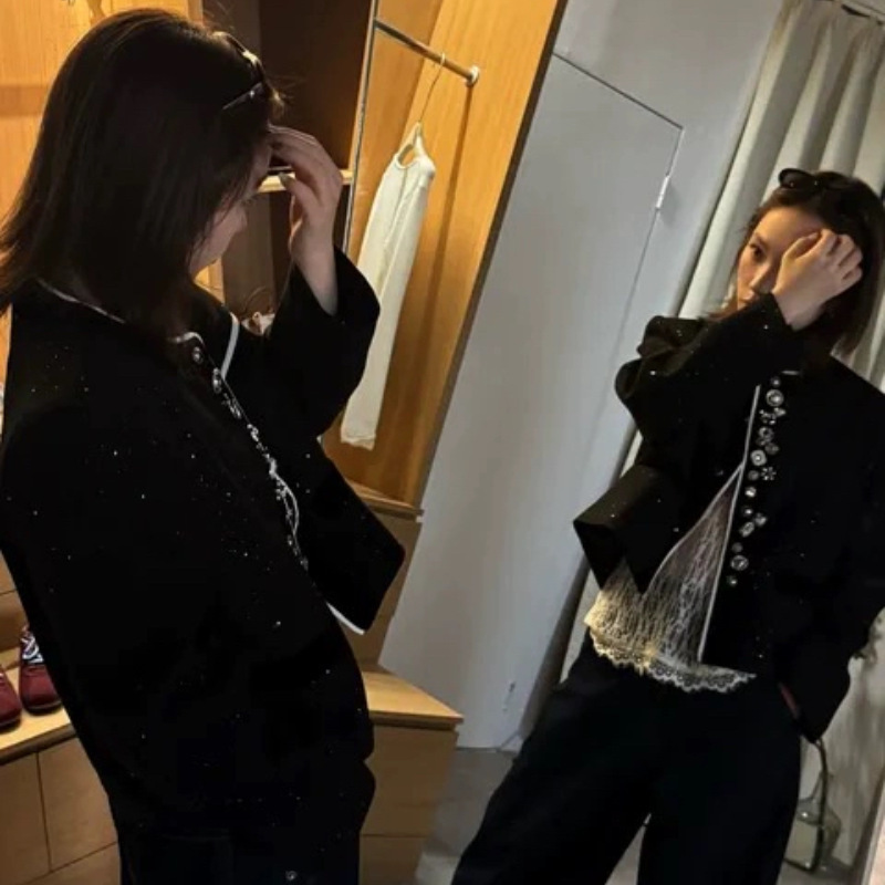 DD【星星点点外套】女士小众设计感名媛气质上衣夹克秋季单排扣潮|undefined