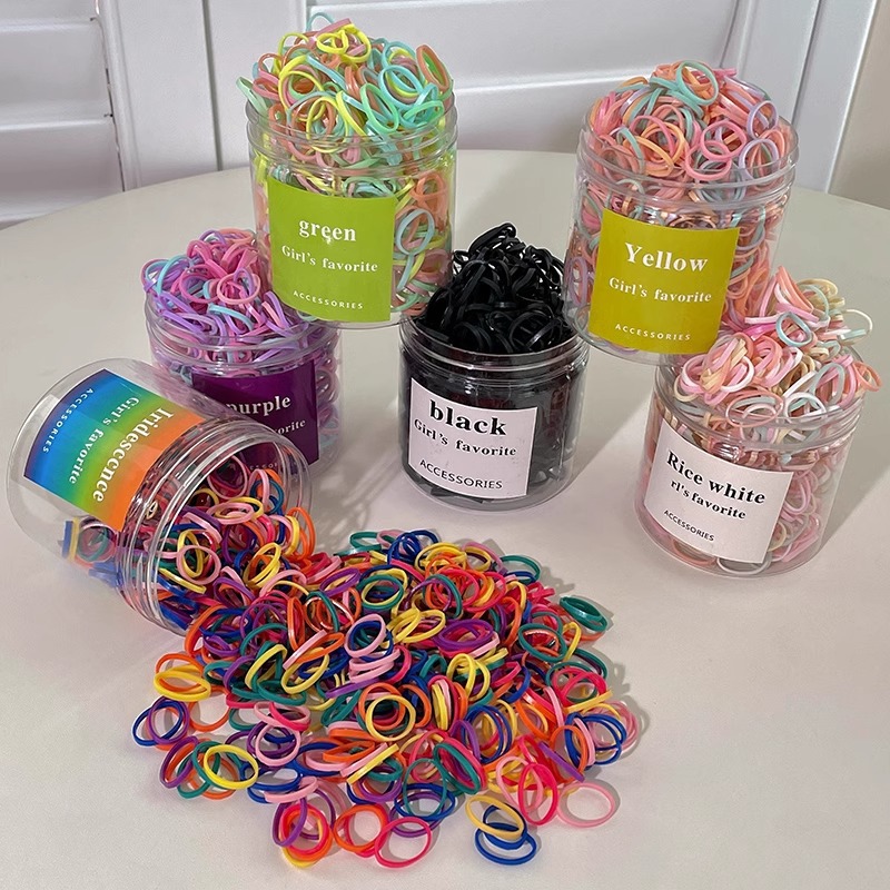 Color caramelo tira de goma desechable bebé anillo de goma para niños no lastimar cabello de las niñas tiras de goma