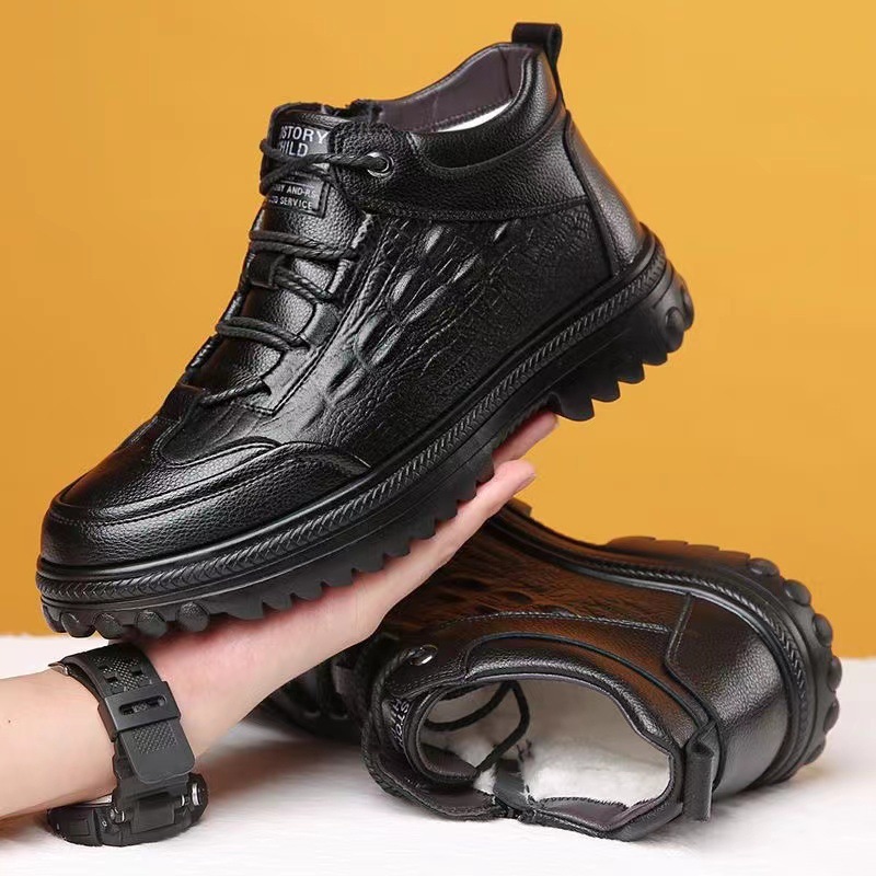 Martin boots men's winter high-top British outdoor non-slip motorcycle riding leather boots men's high-top business work boots