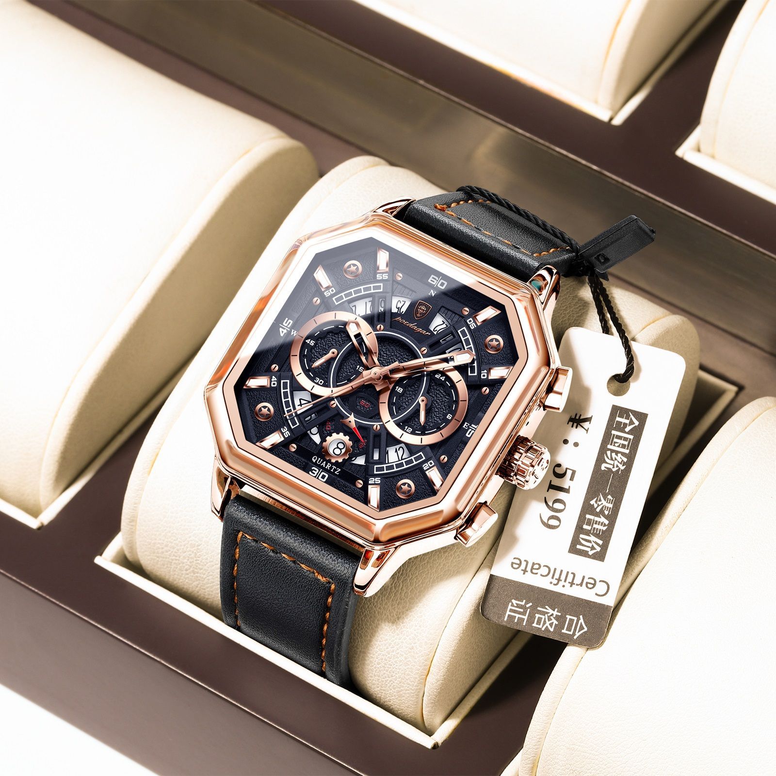 Marca Suiza multifuncional correa de reloj de hombre nuevo reloj de pulsera de luz nocturna transmisión en vivo de comercio exterior una explosión