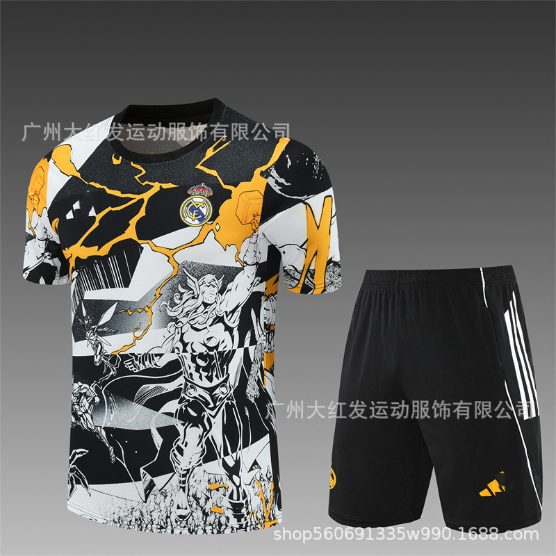 26 Real Madrid amarillo blanco de manga corta