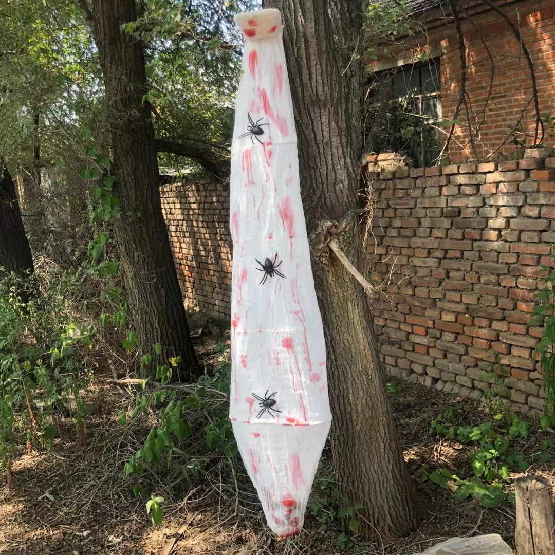 Amazon Halloween decoración de la casa embrujada de la habitación de momias colgando fantasmas de control de voz inducción luminosa fantasmas llamando terror