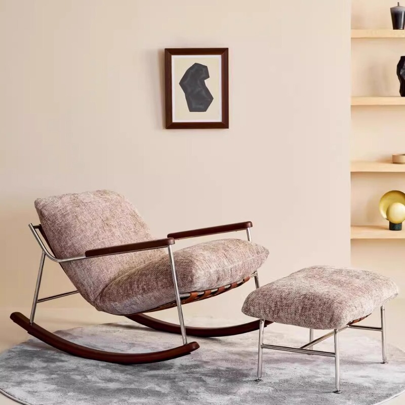 Fika Leisure Chair Designer Home Living Room Light Luxury Removable and Washable Lazy Rocking Chair Elderly Lounge Chair Foshan Furniture