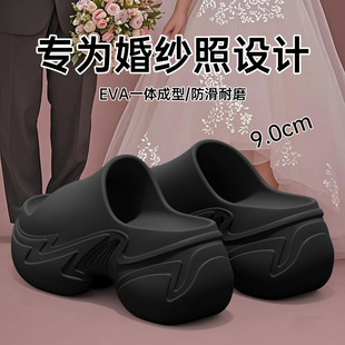 Wedding Photo Height-increasing Slippers Women's 2025 New Style Outer Wear Holiday Beach Non-slip Eva Thick Slippers Women's Summer