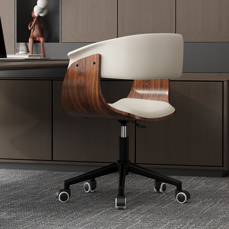 Silla de computadora de madera maciza doméstica pequeña sala de estudio silla giratoria silla elevadora de oficina silla IMS simple