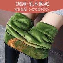 亚光皮裤秋冬加绿绒修身瘦腿收腹高腰PU皮紧身小脚弹力打底裤批发