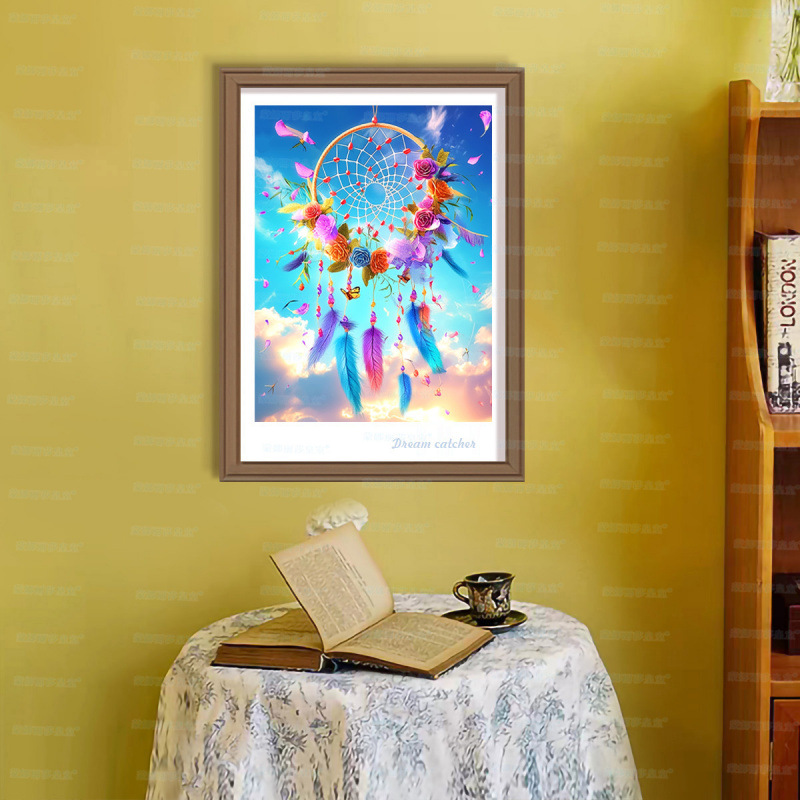 Mona Lisa real red de bordado cruzado y flores primavera nueva pequeña flor de pintura decorativa simple hecha a mano