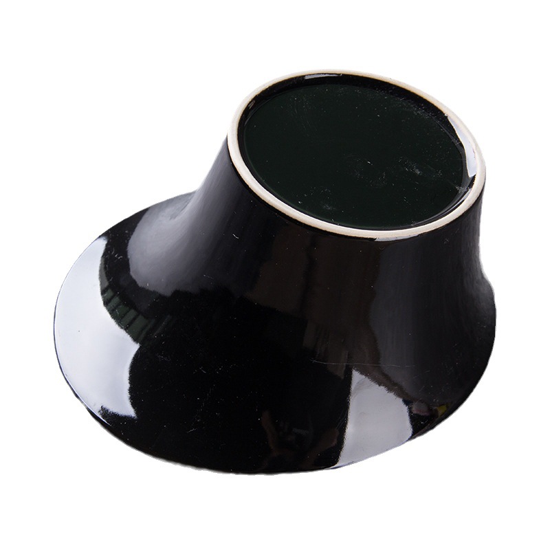 Negro esmerilado tazón de cerámica oblicua olla caliente plato de verduras plato de fruta plato de ensalada