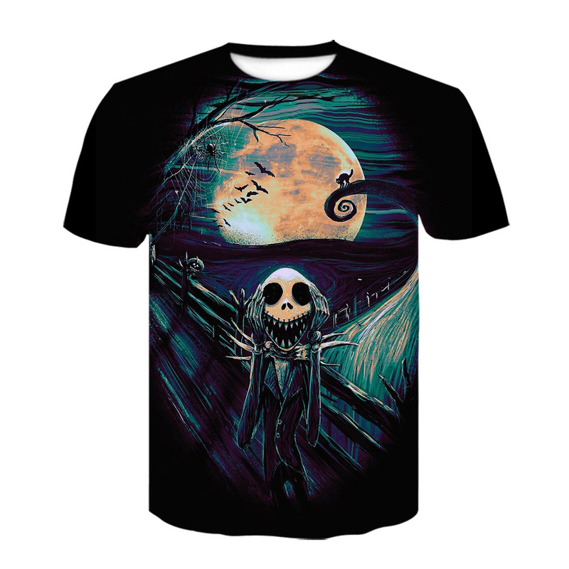 2025 New Christmas Jack Halloween T-Shirt Horror Movie 3D Printed Anime Shirt Men's and Women's Summer T-Shirt